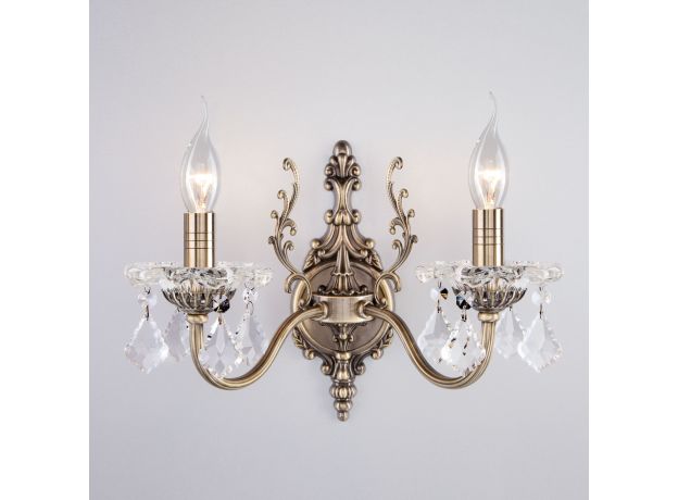 Бра с хрусталем 3281/2 античная бронза / прозрачный хрусталь