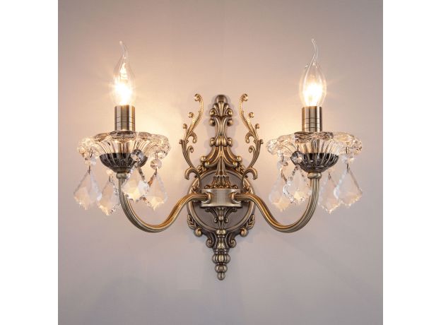 Бра с хрусталем 3281/2 античная бронза / прозрачный хрусталь