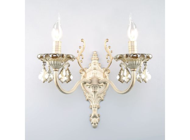 Бра с тонированным хрусталем 3281/2 белый с золотом / тонированный хрусталь