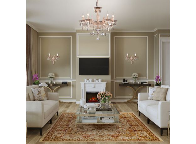 Бра с тонированным хрусталем 3281/2 белый с золотом / тонированный хрусталь