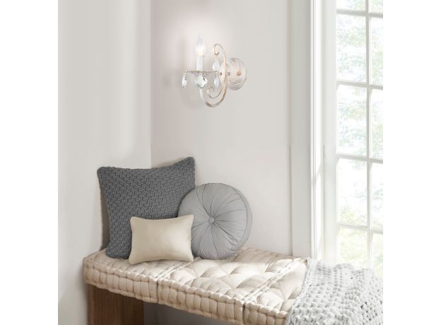 Бра с хрусталем 3305/1 белый с золотом / прозрачный хрусталь