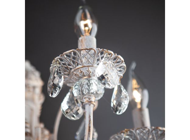 Бра с хрусталем 3305/3  белый с золотом / прозрачный хрусталь