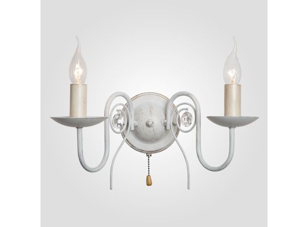 Бра с хрустальным декором 60018/2 белый с золотом