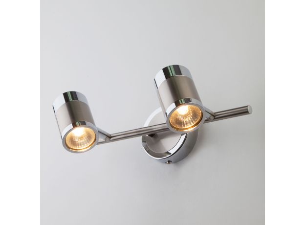 Настенный светильник с поворотными плафонами 20058/2 перламутровый сатин