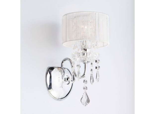 Бра с абажуром и хрусталем 2045/1 хром/белый