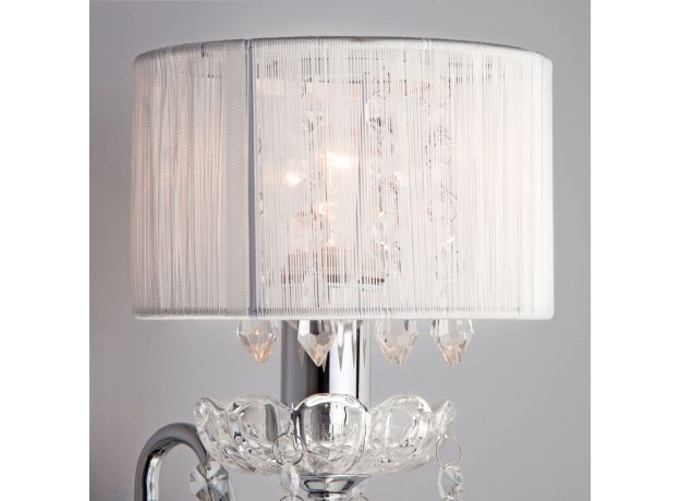 Бра с абажуром и хрусталем 2045/1 хром/белый