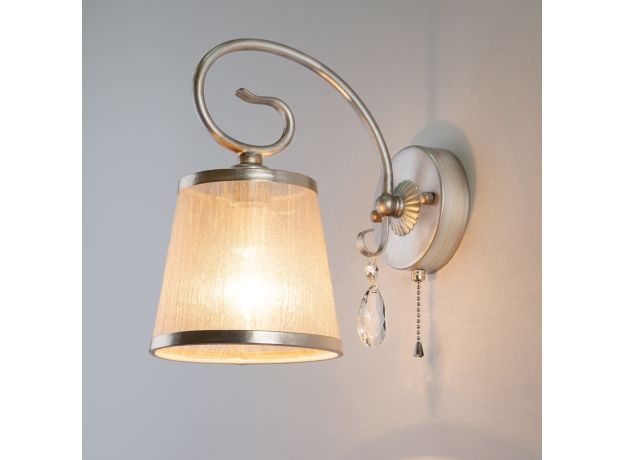 Бра с абажуром 60065/1 серебро