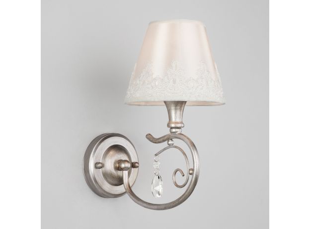 Бра в классическом стиле с абажуром 60069/1 серебро