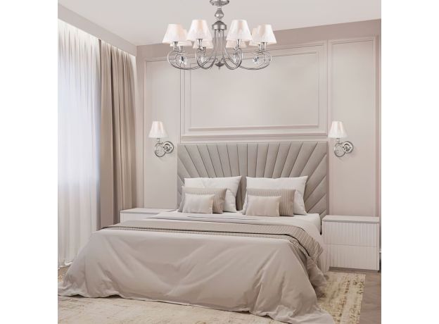 Бра в классическом стиле с абажуром 60069/1 серебро