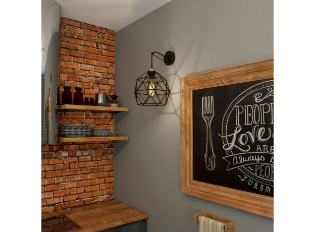 Настенный светильник с металлическим плафоном в виде клетки 1735 Galaxy