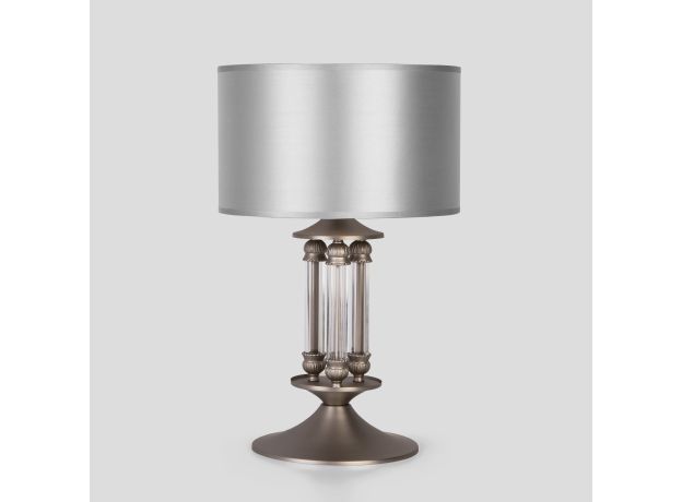 Классическая настольная лампа с абажуром 01045/1 сатин-никель