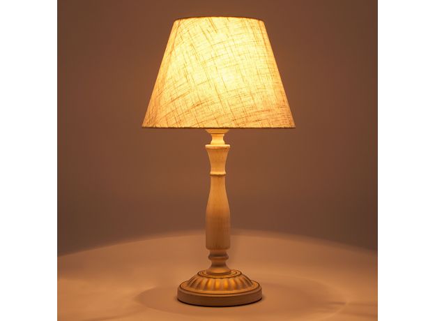 Классическая настольная лампа 01060/1 белый с золотом