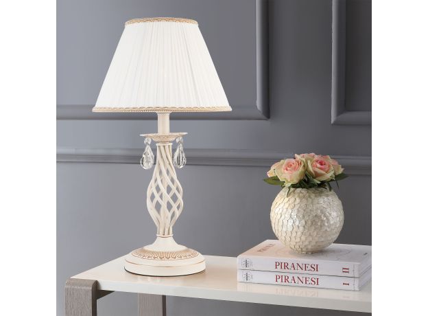 Настольная лампа в классическом стиле 10054/1 белый с золотом