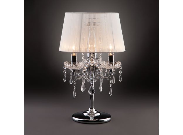 Настольная лампа 2045/3T хром/белый