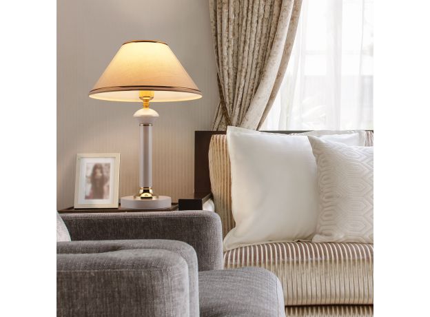 Настольная лампа 60019/1 глянцевый белый