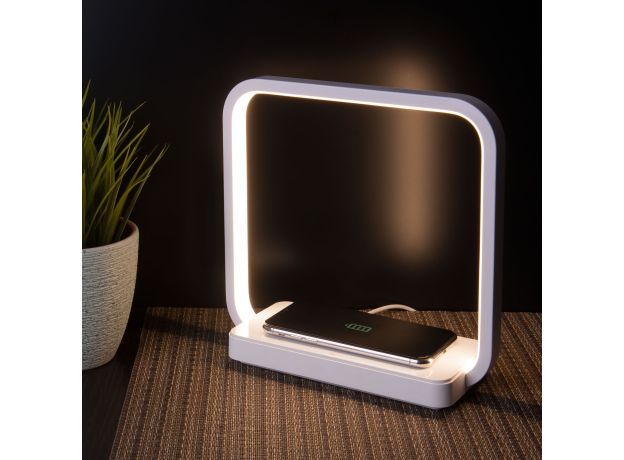 Светодиодная настольная лампа с беспроводной зарядкой QI 80502/1 белый