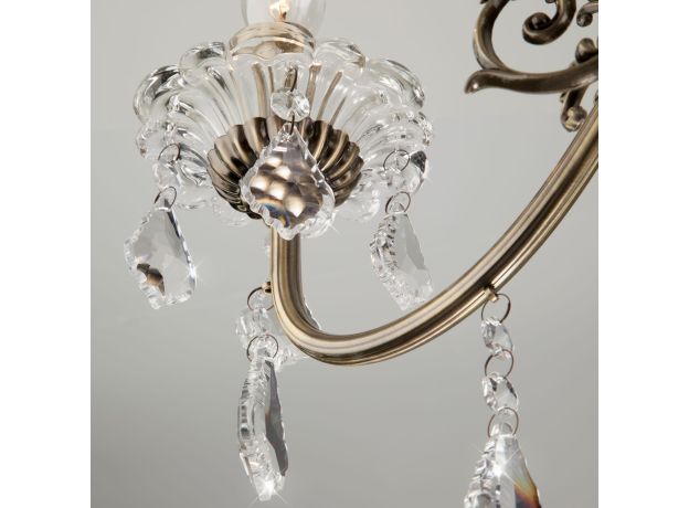 Подвесная люстра с хрусталем 3281/8 античная бронза / прозрачный хрусталь