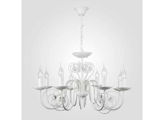 Люстра с хрустальным декором 60018/8 белый с золотом