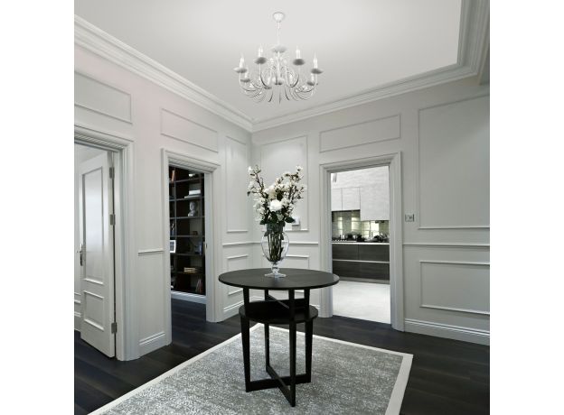 Люстра с хрустальным декором 60018/8 белый с золотом