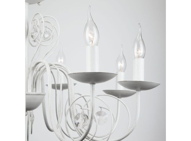 Люстра с хрустальным декором 60018/8 белый с золотом