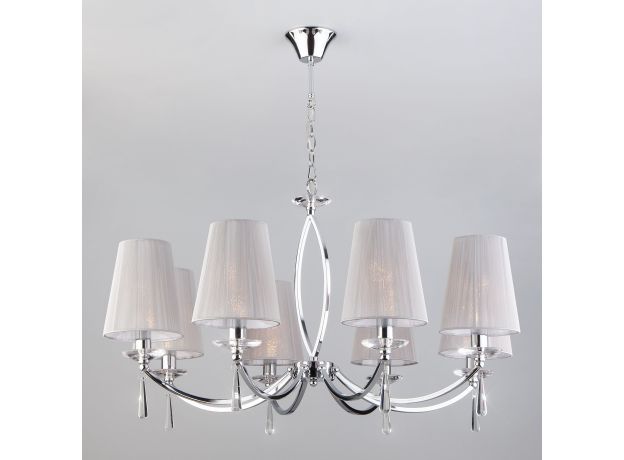 Подвесная люстра с абажурами 60079/8 хром