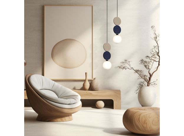 Подвесной светильник с фетровым плафоном 40074/1 синий