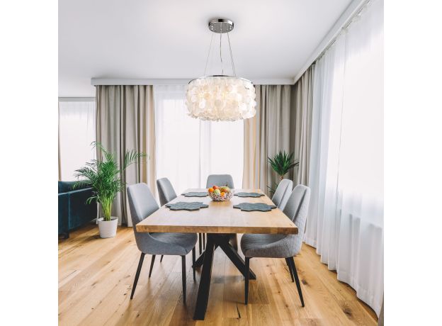 Подвесной светильник с перламутром 60005/4 хром