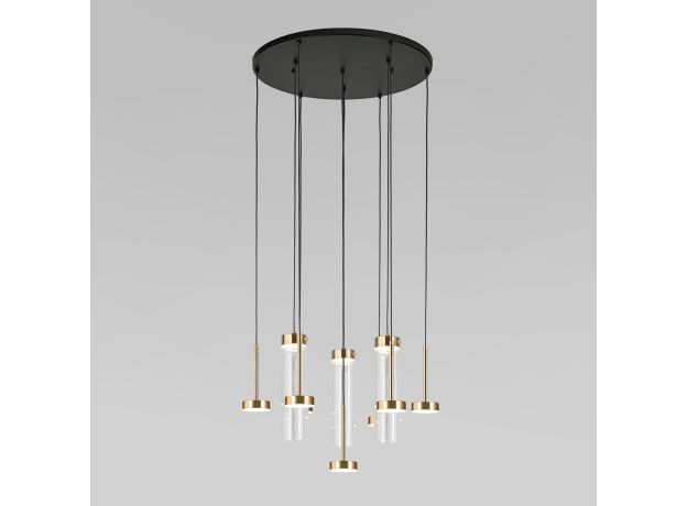 Подвесной светодиодный светильник со стеклянными плафонами 301102 LED латунь