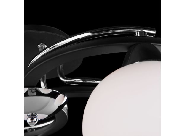 Потолочная люстра с белыми плафонами 9654/5 хром/черный