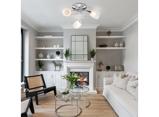 Потолочная люстра с хрустальной подвеской 30100/3 хром