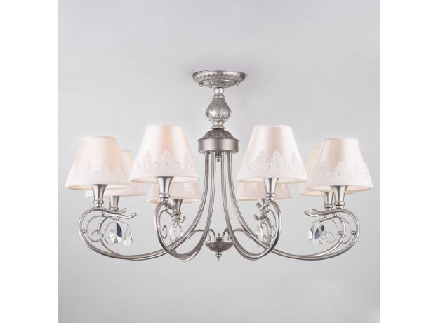 Классическая люстра с абажурами 60069/8 серебро