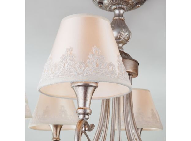 Классическая люстра с абажурами 60069/8 серебро