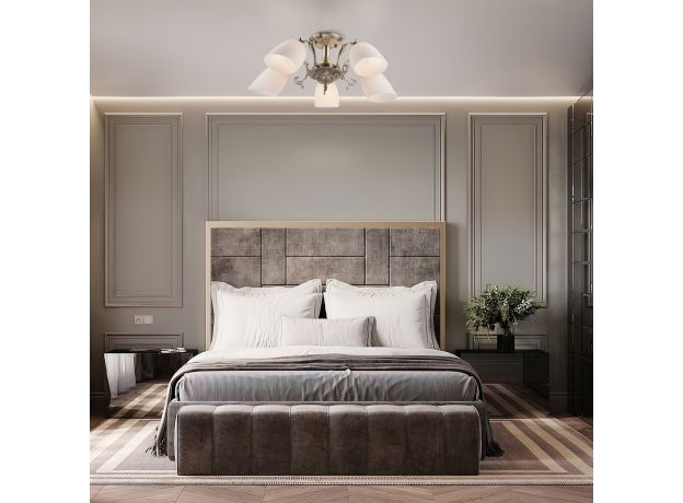 Потолочная люстра со стеклянными плафонами 22010/5 античная бронза