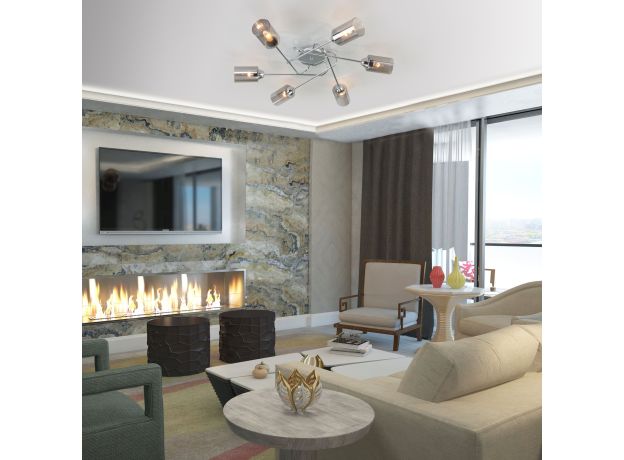 Потолочная люстра со стеклянными плафонами 30167/6 хром