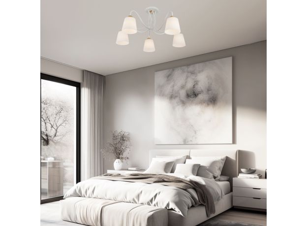 Потолочная люстра со стеклянными плафонами 70062/5 белый