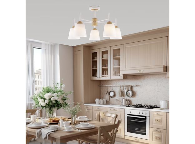 Потолочная люстра со стеклянными плафонами 70085/5 белый