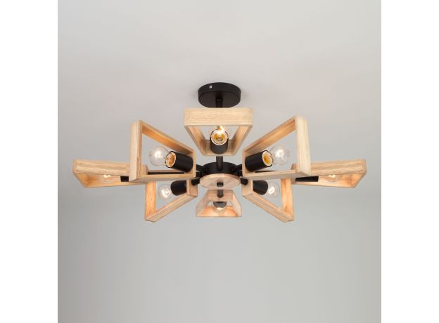 Потолочная люстра лофт с деревянными элементами 70056/8 черный