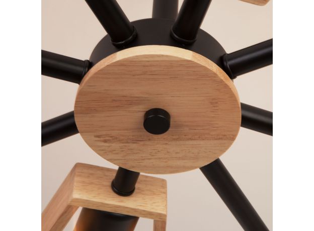 Потолочная люстра лофт с деревянными элементами 70056/8 черный