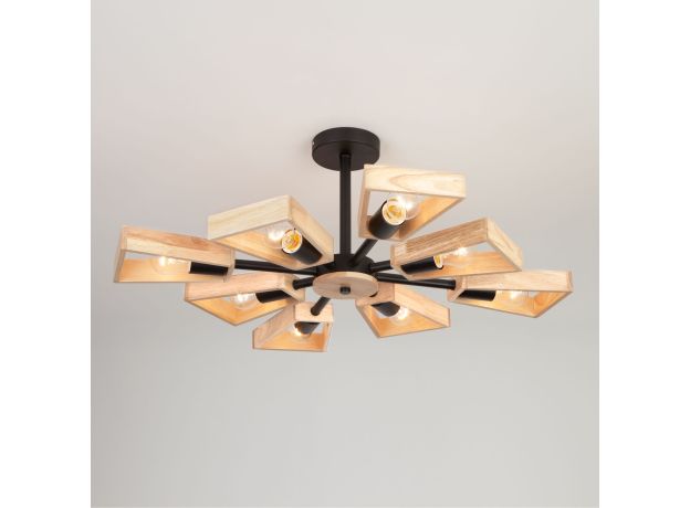 Потолочная люстра лофт с деревянными элементами 70056/8 черный