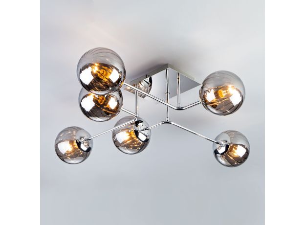 Потолочный светильник с круглыми стеклянными плафонами 30140/6 хром