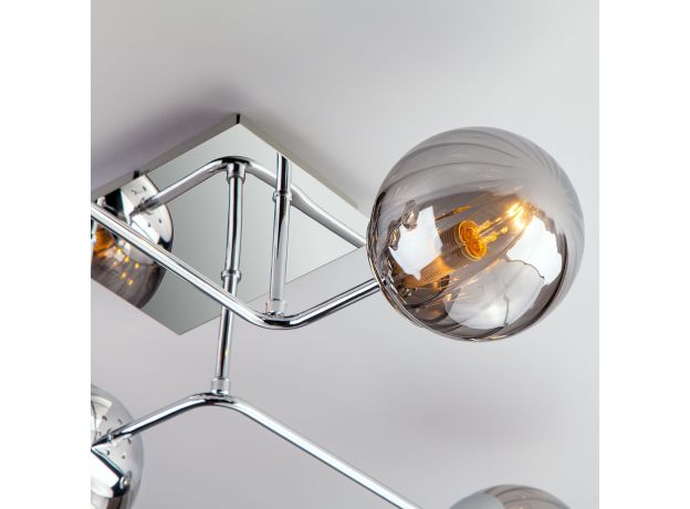 Потолочный светильник с круглыми стеклянными плафонами 30140/6 хром