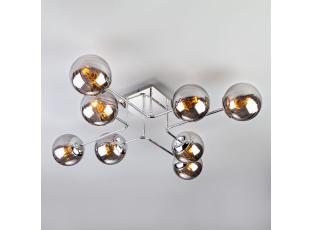 Потолочный светильник с круглыми стеклянными плафонами 30140/8 хром