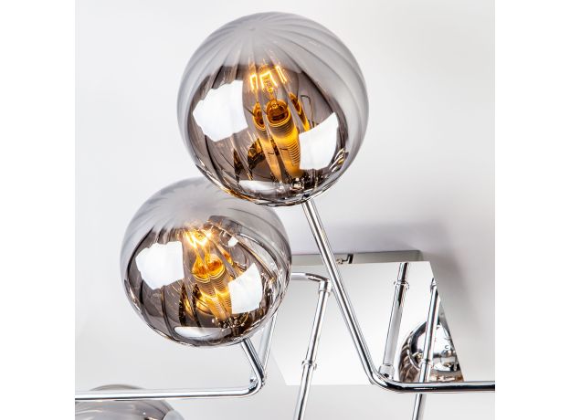 Потолочный светильник с круглыми стеклянными плафонами 30140/8 хром