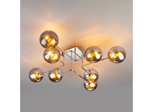 Потолочный светильник с круглыми стеклянными плафонами 30140/8 хром