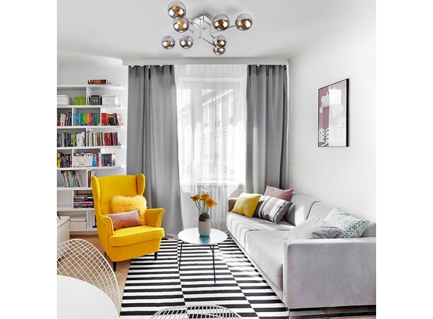 Потолочный светильник с круглыми стеклянными плафонами 30140/8 хром