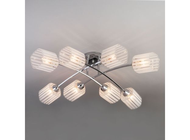 Потолочный светильник с плафонами из стекла 30125/8 хром