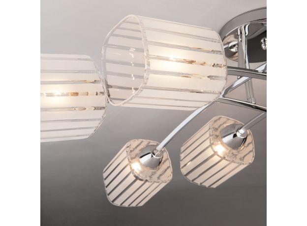Потолочный светильник с плафонами из стекла 30125/8 хром