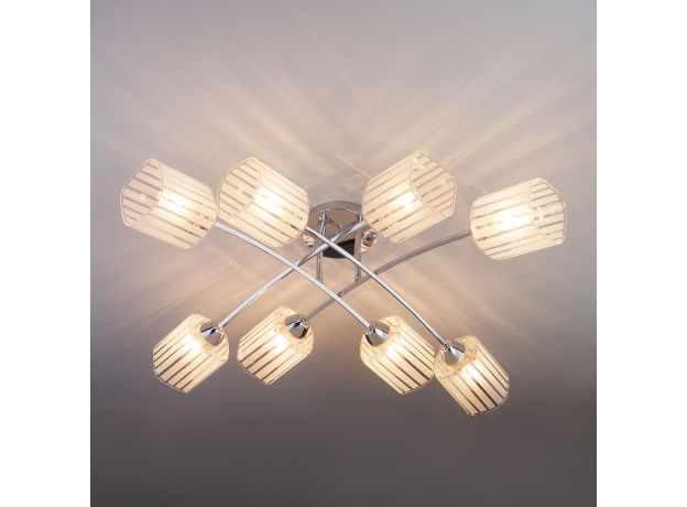 Потолочный светильник с плафонами из стекла 30125/8 хром