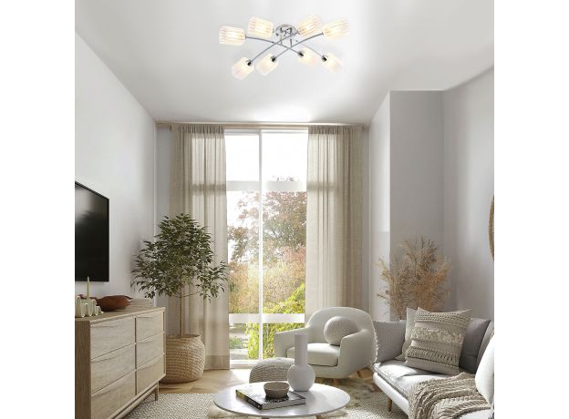 Потолочный светильник с плафонами из стекла 30125/8 хром