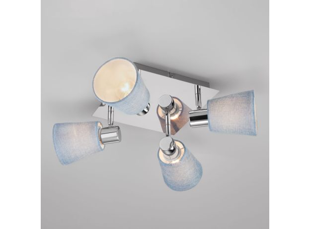 Потолочный светильник с абажурами 20080/4 хром/голубой